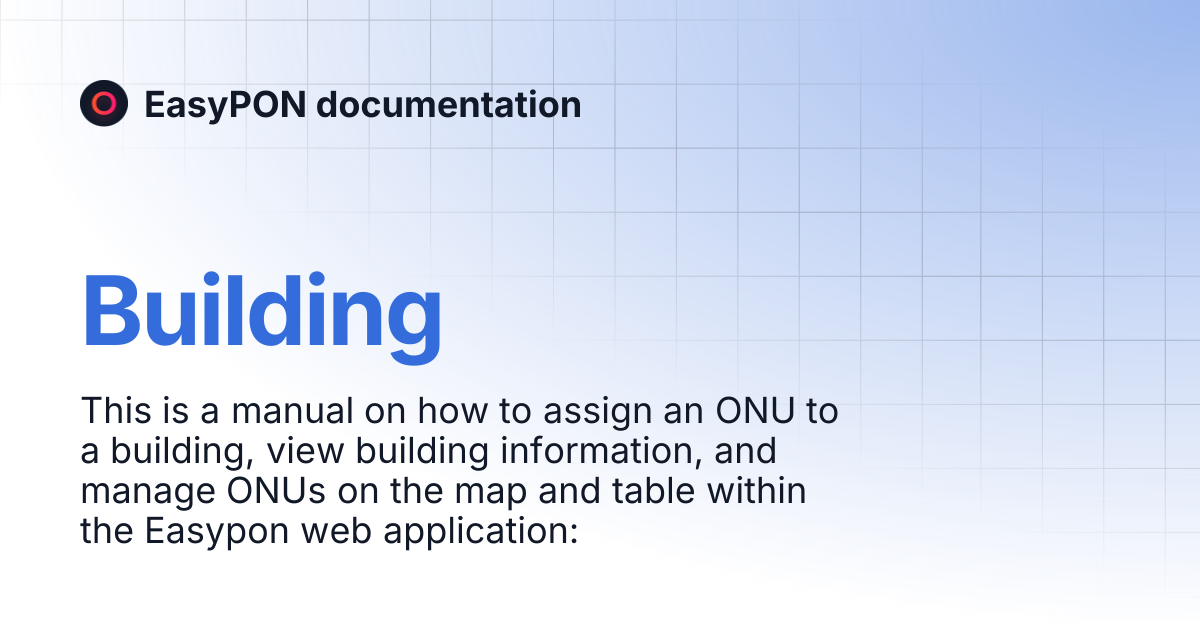 Building | EasyPON documentation
